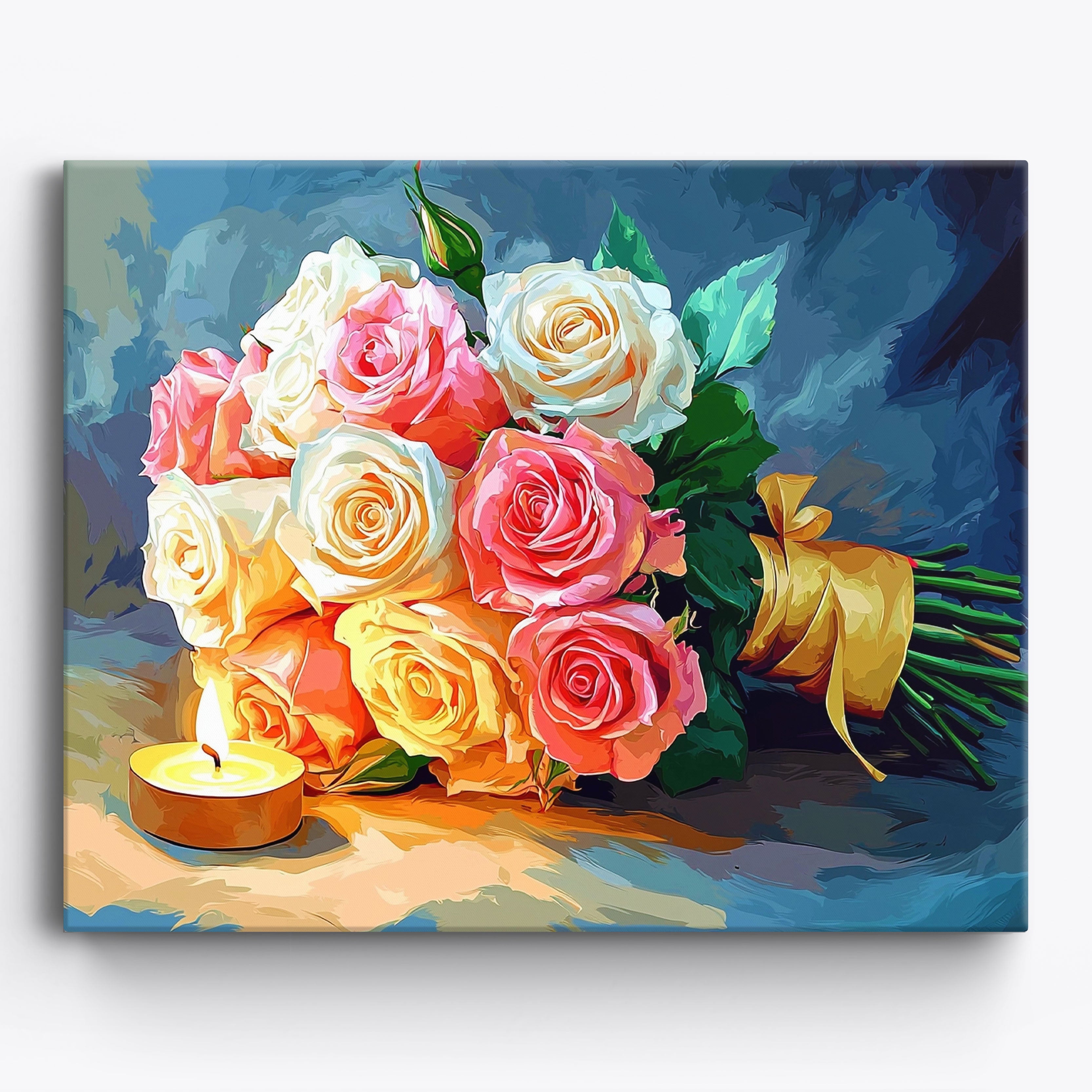Ribboned Roses No Frame / Regular (15.75"x19.7"/40x50cm)