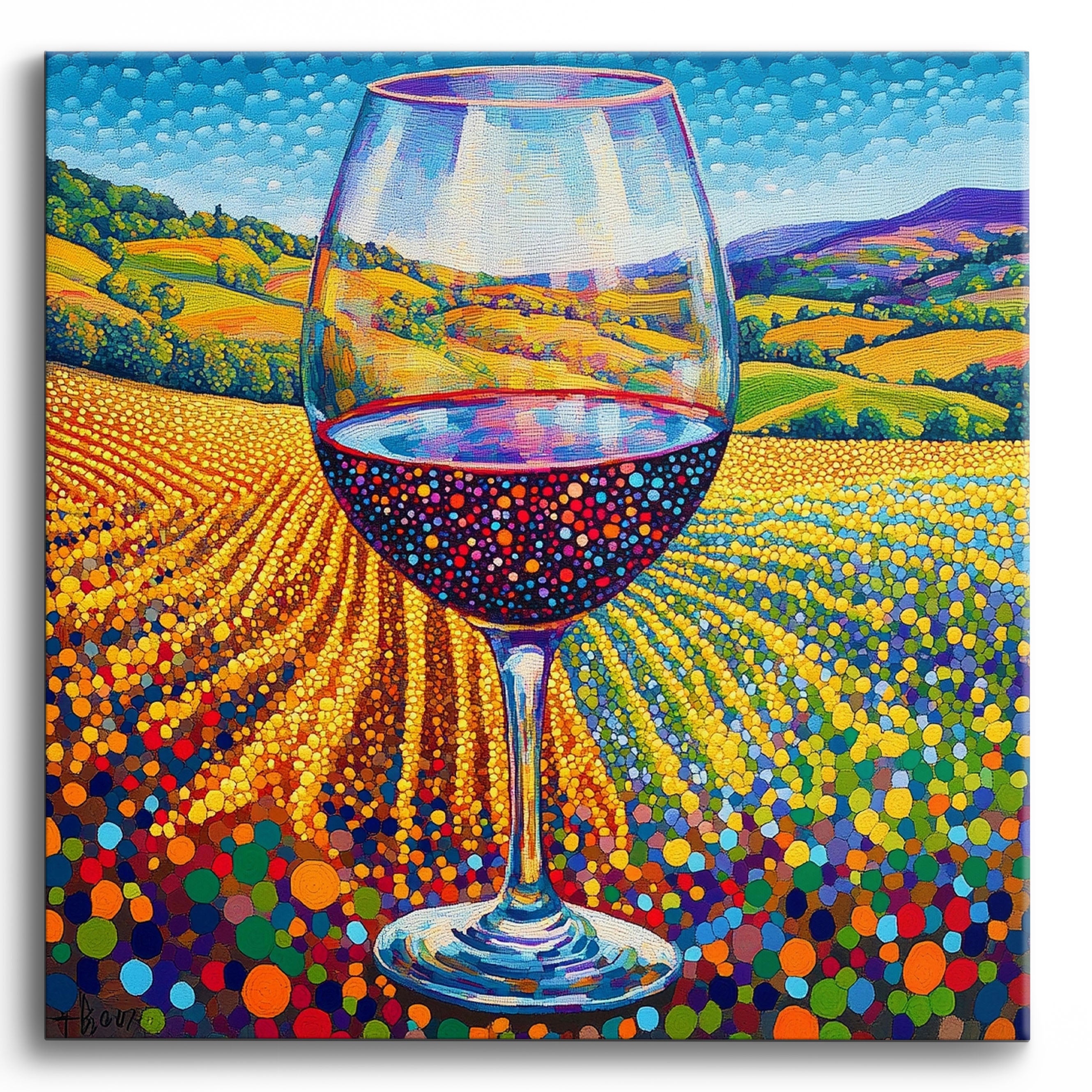 Wine Glass Vista No Frame / 40x40cm