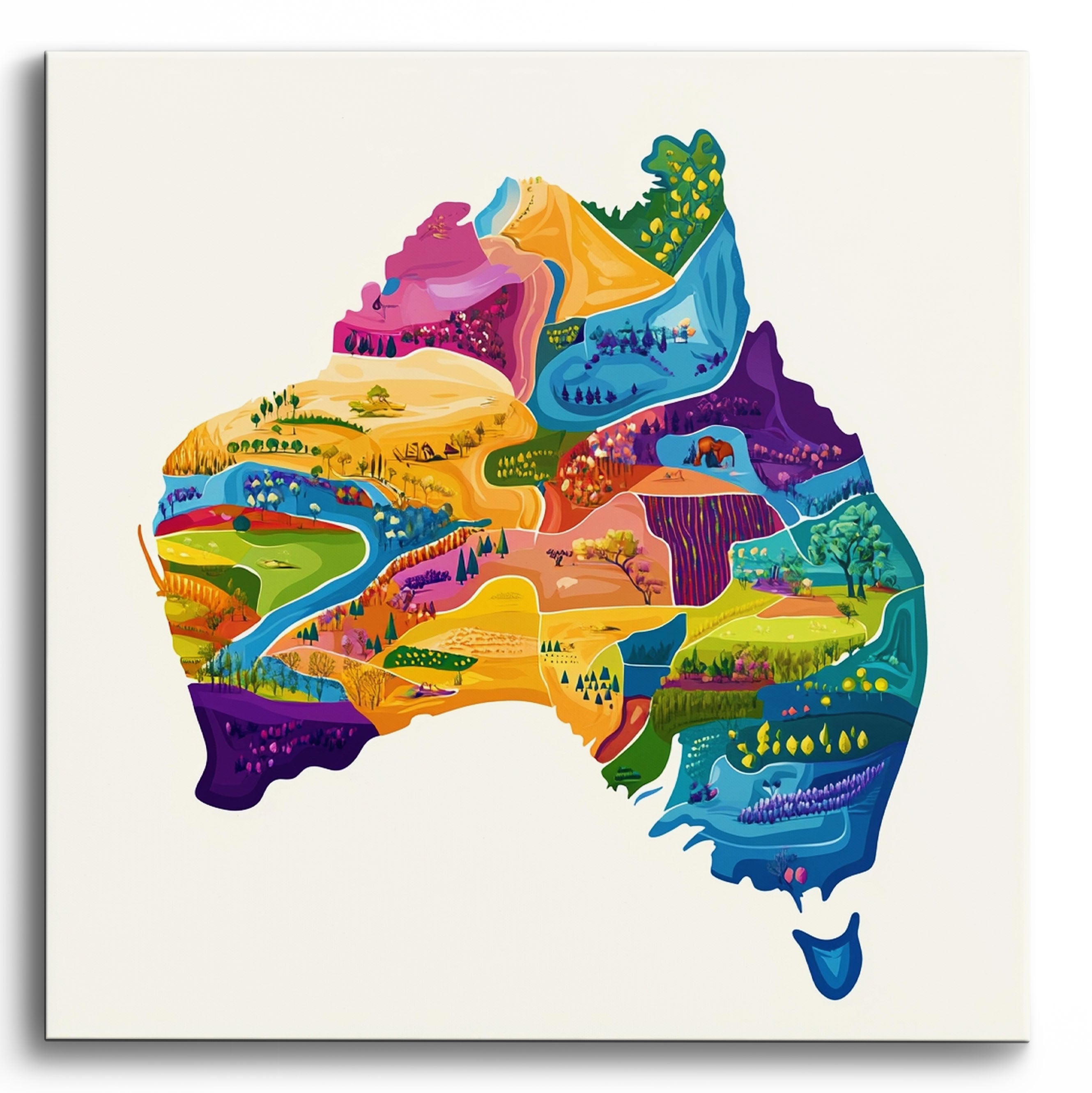 Colorful Regions No Frame / 40x40cm