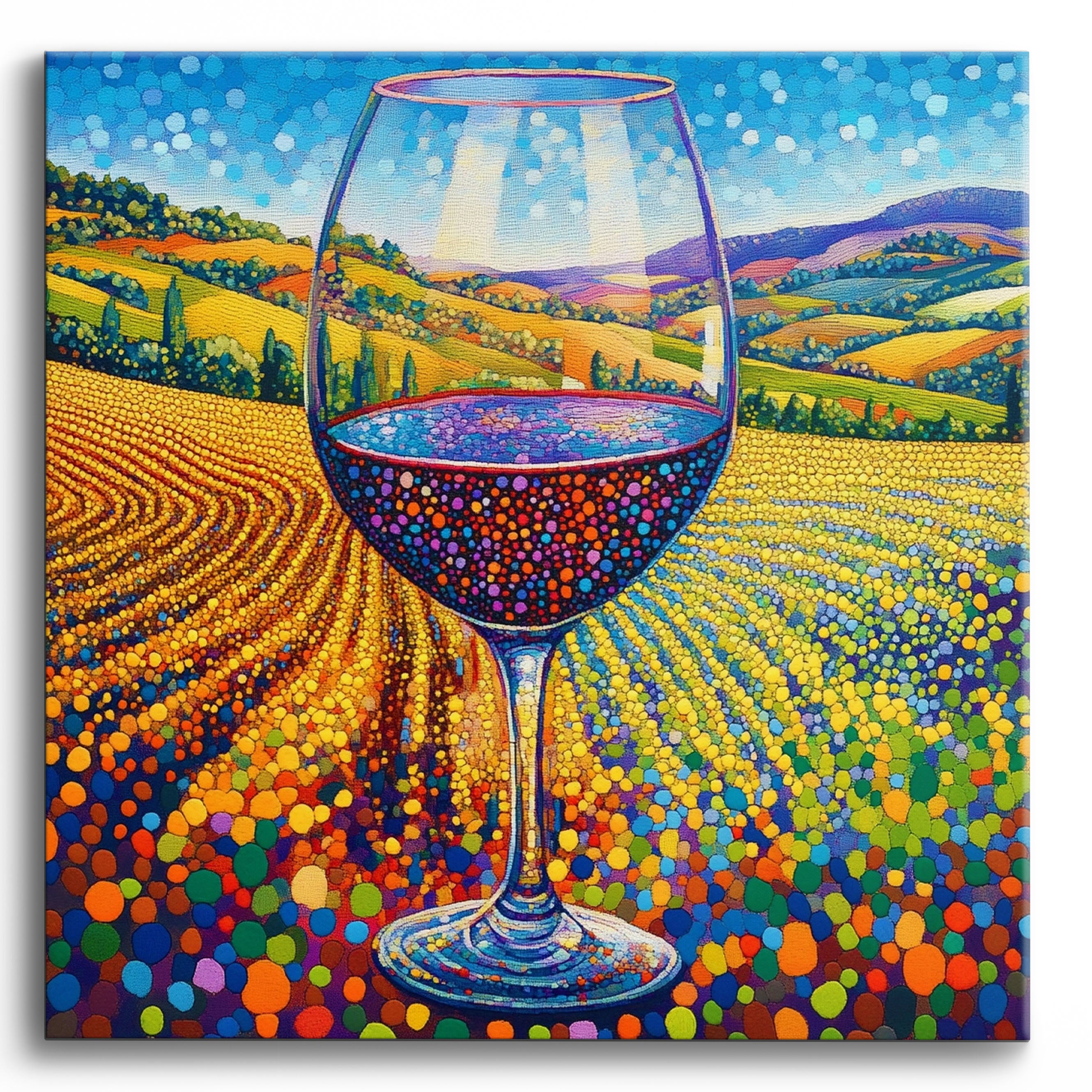 Wineglass Vineyard No Frame / 40x40cm